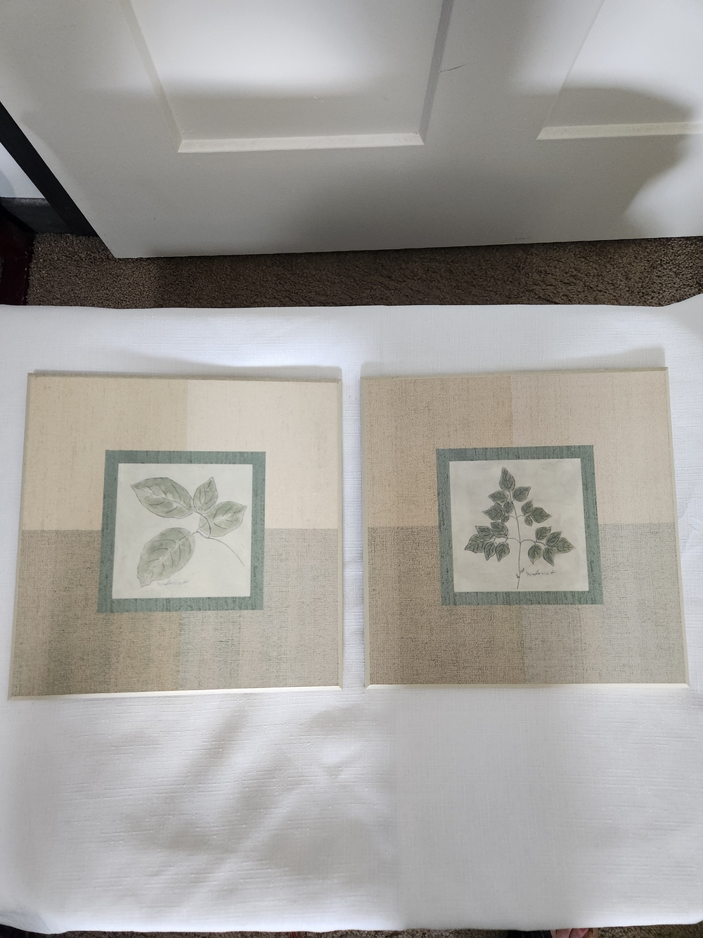 Botanical Leaf Wall Art Set By Marguerite Gonot.